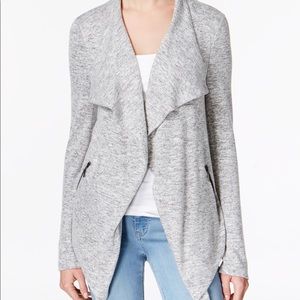 Bar III Zip Detail Waterfall Cardigan